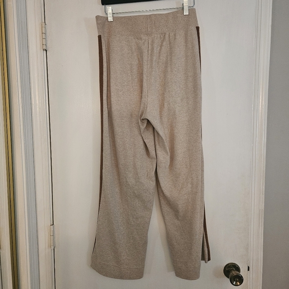 PACT Sweatpants M NWOT Organic Cotton Stretchy Wide Leg Pockets Stripe Lounge - Picture 3 of 8